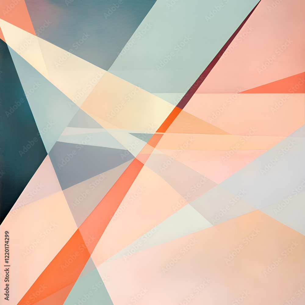 Aufkleber abstract geometric composition: interplay of light and color: a captivating abstract artwork featuri