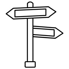 Vector Line Art of Classic Signposts