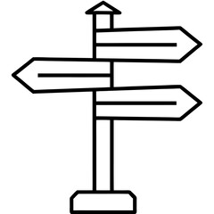 Vector Line Art of Classic Signposts