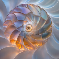 Obraz premium Mesmerizing Beauty of the Nautilus Shell: A Natural Marvel of Geometry and Elegance