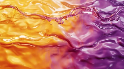 Fototapeta premium Abstract Liquid Texture Background with Orange and Purple Gradient