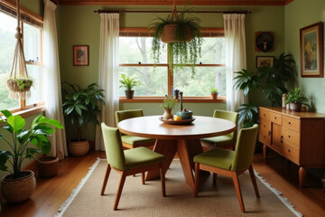 Obraz premium Eco living room with Retro and Vintage Aesthetics theme