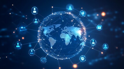 Obraz premium Connecting Teams Globally: Outsourcing and Remote Collaboration for Streamlined Business Operations