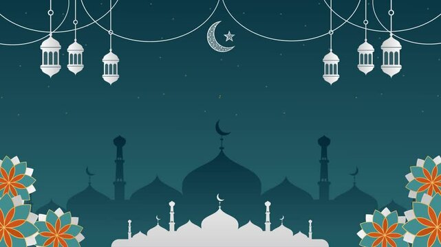 Islamic Ramadan & Eid Mubarak Animation with Text Space
