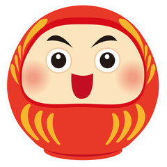 笑顔の達磨のアイコンイラスト