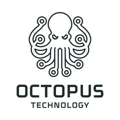 modern LOGO octopus technology logo design abstrack vector