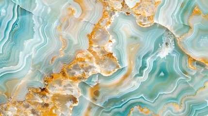 Polished onyx marble with high-resolution, aqua tone emperador marble, generative ai