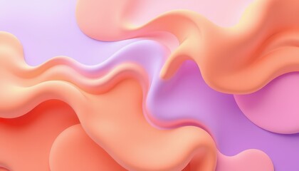 Obraz premium Abstract Pastel Waves Fluid Design Background