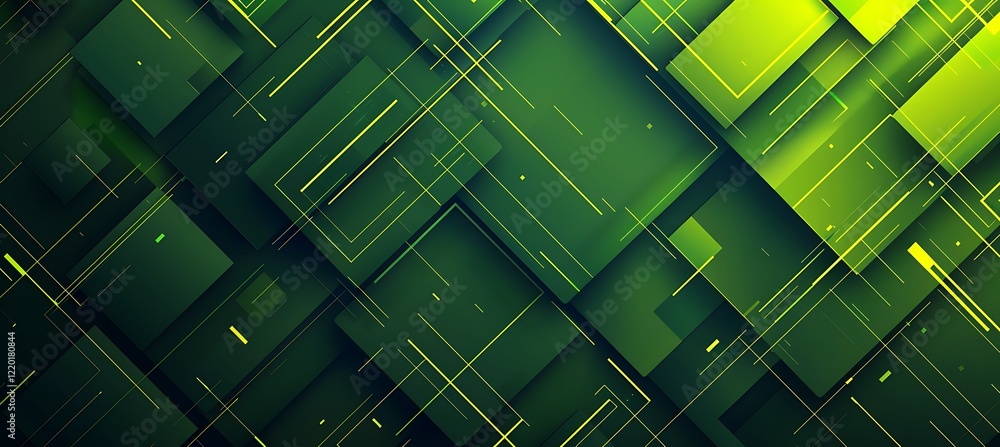 Poster sleek geometric background with abstract crystalline gradient green shapes – a colorful banner and b