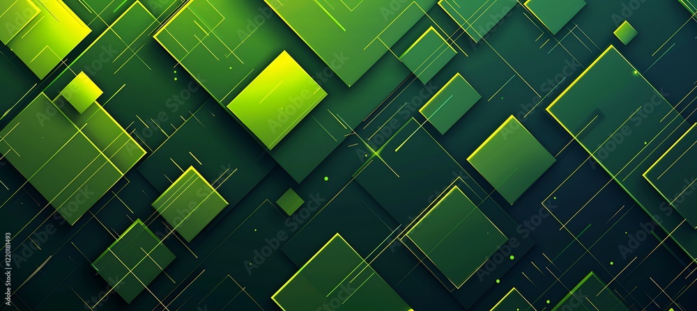 Poster modern abstract geometric background with green crystalline gradient shapes – a unique banner and de