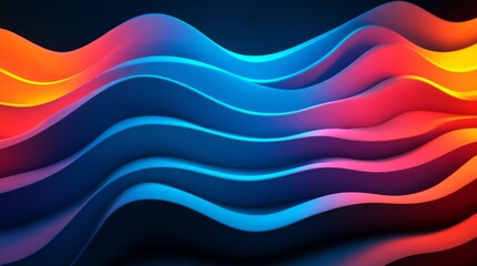 Vibrant Abstract Waves Background Digital Art