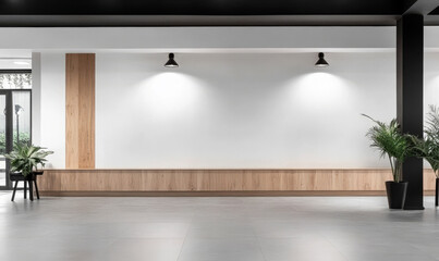 Modern interior space with minimalist design and natural elements in urban location