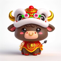 Adorable Chinese New Year Ox Lion Dance Costume Mascot