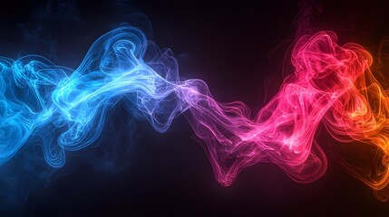 Fototapeta premium Abstract Colorful Smoke Wave Energy Flow Design