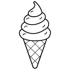 Abstract Ice Cream Cone Line Design