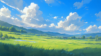 Fototapeta premium Grasslands landscape