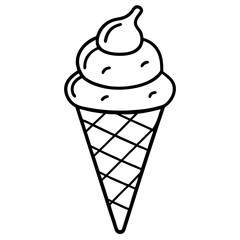 Abstract Ice Cream Cone Line Design