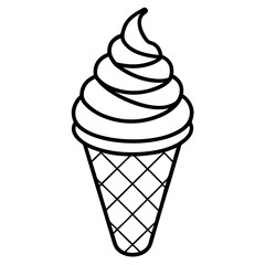Abstract Ice Cream Cone Line Design