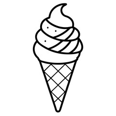 Abstract Ice Cream Cone Line Design