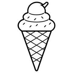Abstract Ice Cream Cone Line Design