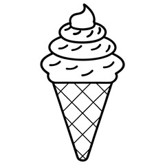 Abstract Ice Cream Cone Line Design