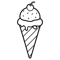 Abstract Ice Cream Cone Line Design