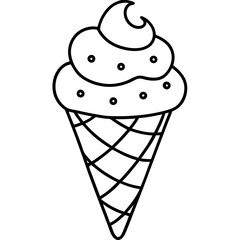 Abstract Ice Cream Cone Line Design