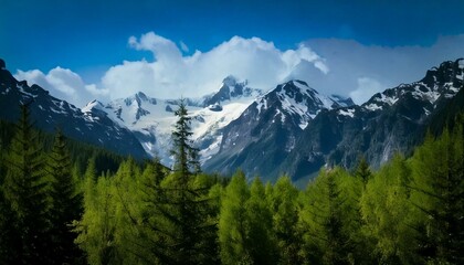 Obraz premium 日本の北陸の山脈