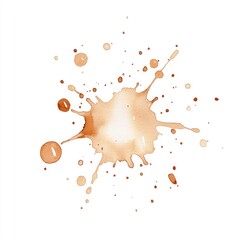 A splash of brown paint on a white background