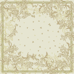 design hijab  scarf digital print textile flowers frame