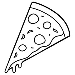 Abstract Pizza Slice Outline Vector