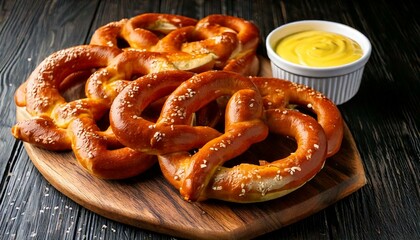 pretzels and cheese sauce