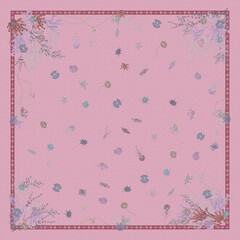 design hijab  scarf digital print textile flowers frame