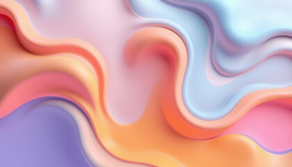 Obraz premium Abstract Pastel Swirls Soft Color Wave Background