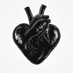 vector art minimal a shaped of heart on a white background