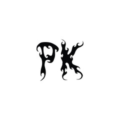 PK monogram logo design letter text name symbol monochrome logotype alphabet character simple logo