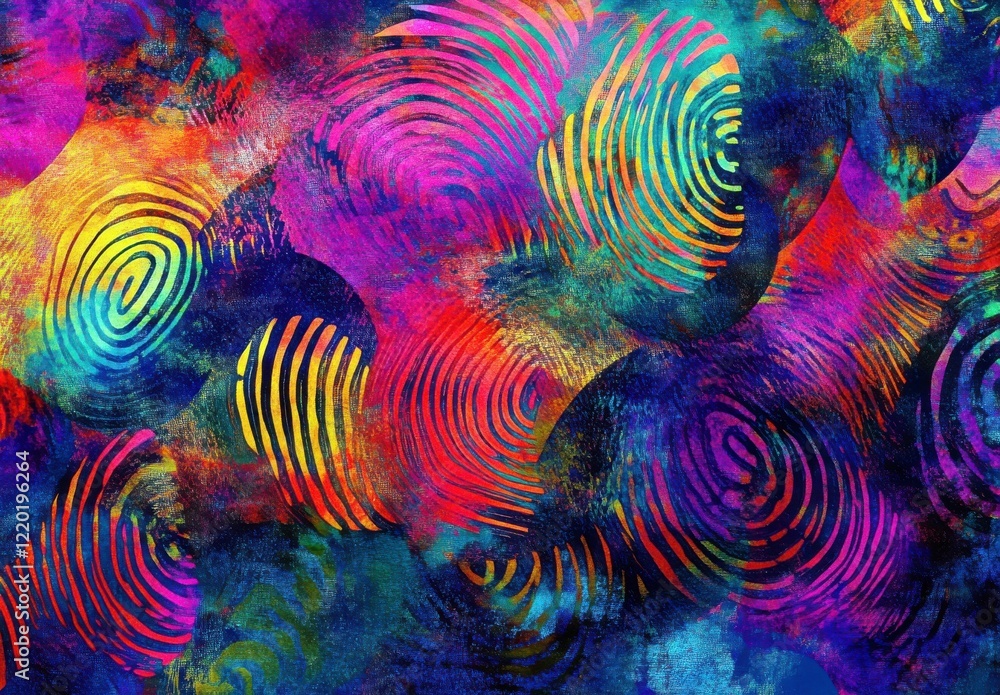Poster vibrant abstract background with colorful spirals and swirls in vivid hues for artistic and creative