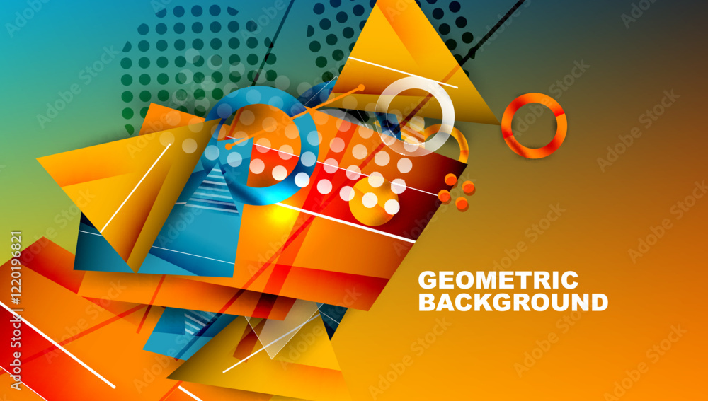 Poster Abstract background geometric design with colorful gradients