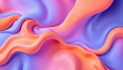 Obraz premium Abstract Pastel Orange and Purple Fluid Shapes