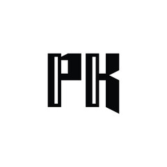 Obraz premium PK monogram logo design letter text name symbol monochrome logotype alphabet character simple logo