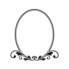Oval Ornamental frame vector border