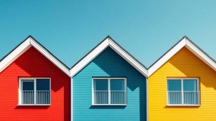 Vibrant Colorful Houses in a