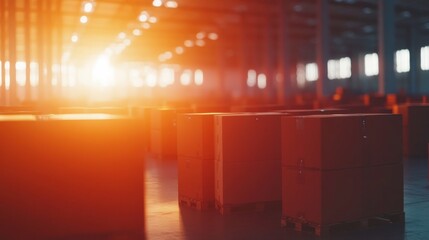 Obraz premium Streamlined Inventory Management in Modern Warehouse