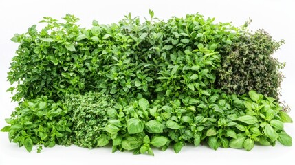 Obraz premium Fresh Herbs on White Background