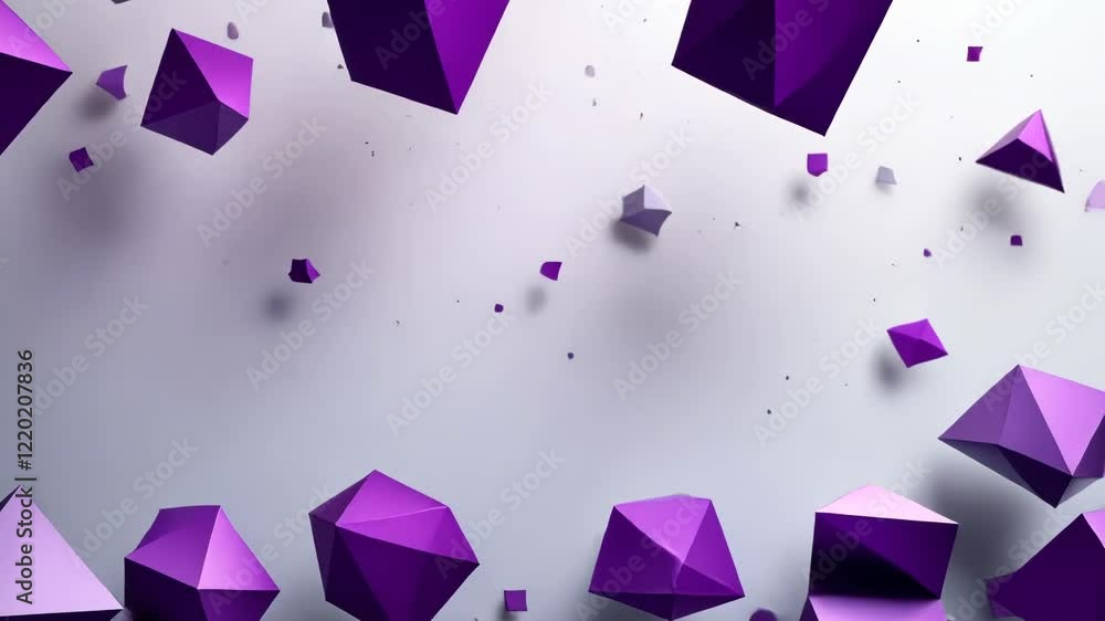 Poster abstract geometric purple 3d triangular pattern