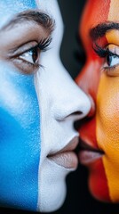 Close up Painted Faces  Unity  Diversity  Culture  Art