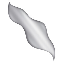 Glossy Silver Abstract Shape, Isolated on White