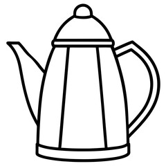 Artistic Kettle Line Art Composition