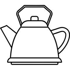 Artistic Kettle Line Art Composition