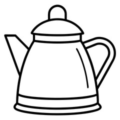 Artistic Kettle Line Art Composition